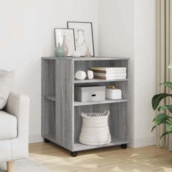 ARDEBO.de - Beistelltisch mit Rollen Grau Sonoma 55x60x78 cm Holzwerkstoff
