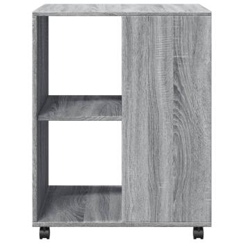 Beistelltisch mit Rollen Grau Sonoma 55x60x78 cm Holzwerkstoff