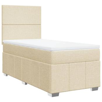 Boxspringbett mit Matratze Creme 90x190 cm Stoff