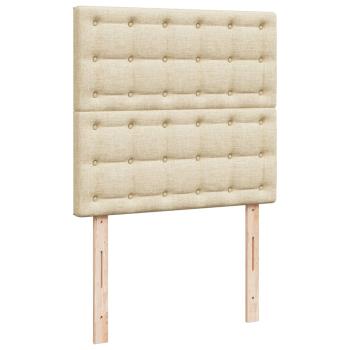 ARDEBO.de - Boxspringbett mit Matratze Creme 90x190 cm Stoff