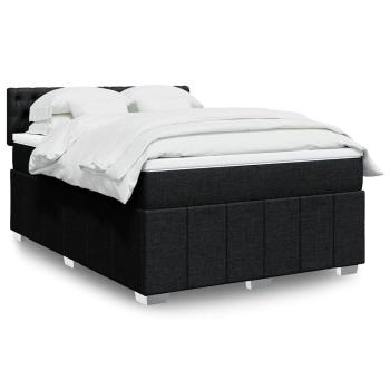 ARDEBO.de - Boxspringbett mit Matratze Schwarz 140x200 cm Stoff