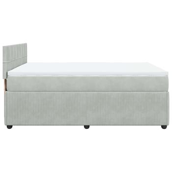 Boxspringbett mit Matratze Hellgrau 140x190 cm Samt