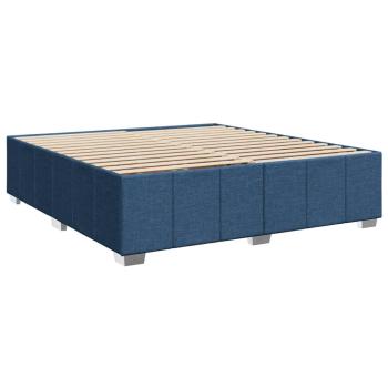 ARDEBO.de - Boxspringbett mit Matratze Blau 200x200 cm Stoff