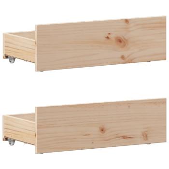 Massivholzbett ohne Matratze mit Kopfteil 75x190 cm