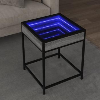 ARDEBO.de - Couchtisch mit Infinity-LED Grau Sonoma 40x40x51 cm