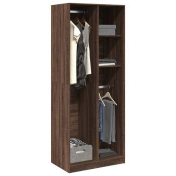 ARDEBO.de - Kleiderschrank Braun Eichen-Optik 80x50x200 cm Holzwerkstoff