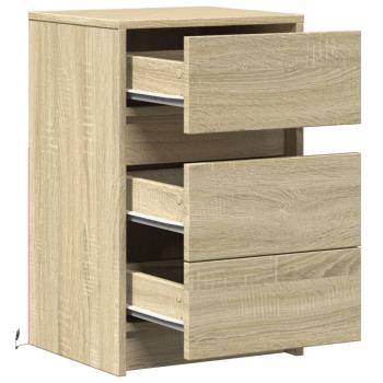 Nachttisch mit LED-Leuchten Sonoma Eiche Holzwerkstoff