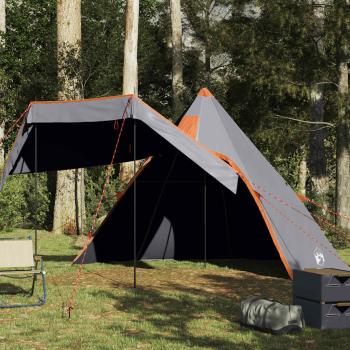 ARDEBO.de - Tipi-Campingzelt 5 Personen Grau Wasserdicht