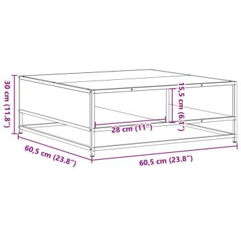 Couchtisch Sonoma-Eiche 60,5x60,5x30cm Holzwerkstoff und Metall