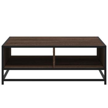 Couchtisch Braun Eichen-Optik 80x80x30 cm Holzwerkstoff Metall