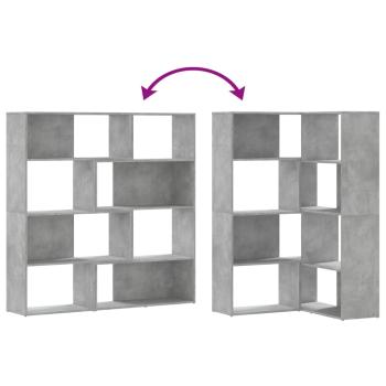 Eck-Bücherregal 4 Böden Betongrau 85x85x140 cm Holzwerkstoff