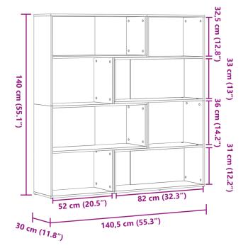 Eck-Bücherregal 4 Böden Betongrau 85x85x140 cm Holzwerkstoff