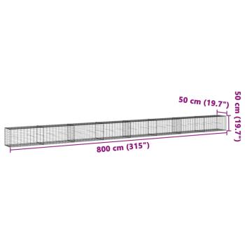 Gabione mit Deckel 800x50x50 cm Verzinktes Eisen