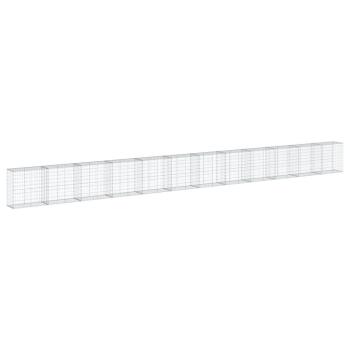 Gabione mit Deckel 1200x50x100 cm Verzinktes Eisen