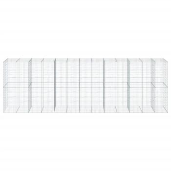 Gabione mit Deckel 650x100x200 cm Verzinktes Eisen