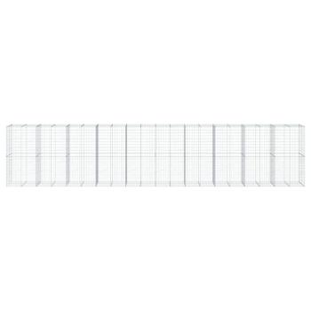 Gabione mit Deckel 1000x100x200 cm Verzinktes Eisen