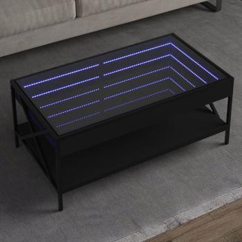 ARDEBO.de - Couchtisch mit Infinity-LED Schwarz 90x50x38 cm