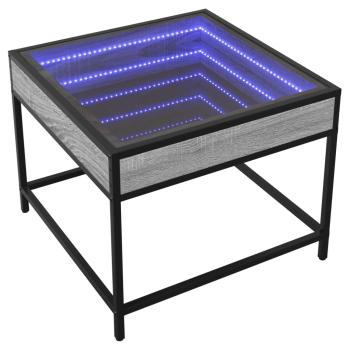 Couchtisch mit Infinity-LED Grau Sonoma 50x50x41 cm