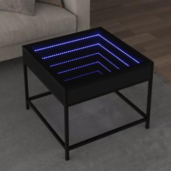 ARDEBO.de - Couchtisch mit Infinity-LED Schwarz 50x50x41 cm