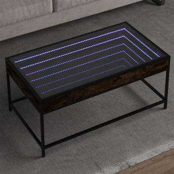 ARDEBO.de - Couchtisch mit Infinity-LED Räuchereiche 90x50x41 cm