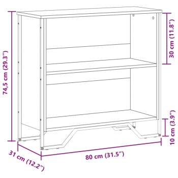 Bücherregal Grau Sonoma 80x31x74,5 cm Holzwerkstoff