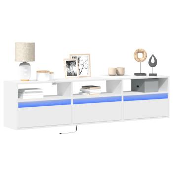 ARDEBO.de - TV-Wandschrank mit LED Weiß 180x31x45 cm