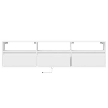 TV-Wandschrank mit LED Weiß 180x31x45 cm