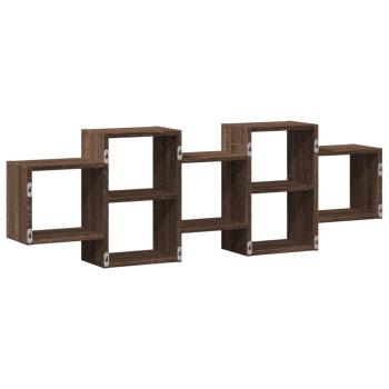 Wandregal Braun Eichen-Optik 129x18x42 cm Holzwerkstoff