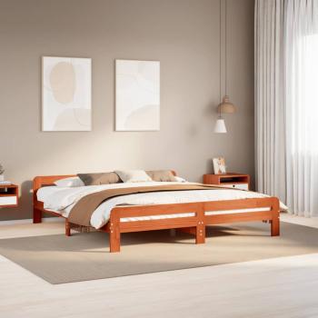 ARDEBO.de - Massivholzbett ohne Matratze Wachsbraun 180x200 Kiefernholz