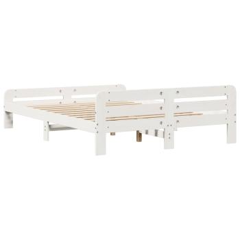Massivholzbett ohne Matratze Weiß 140x200 cm Kiefernholz