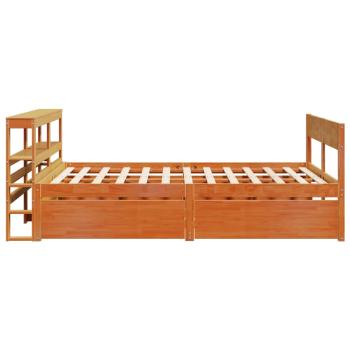Massivholzbett ohne Matratze Wachsbraun 135x190 cm Kiefernholz