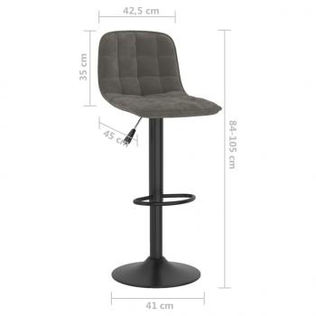 Barhocker Dunkelgrau Samt