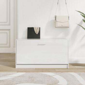 ARDEBO.de - Schuhbank Hochglanz-Weiß 80x24x45 cm Holzwerkstoff