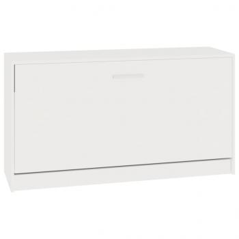 Schuhbank Hochglanz-Weiß 80x24x45 cm Holzwerkstoff