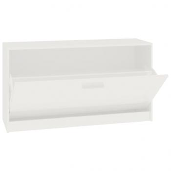 Schuhbank Hochglanz-Weiß 80x24x45 cm Holzwerkstoff