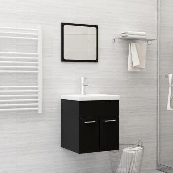 ARDEBO.de - 2-tlg. Badmöbel-Set Schwarz Holzwerkstoff