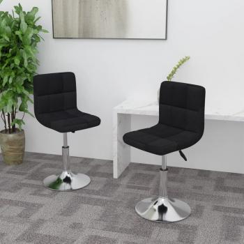 ARDEBO.de - Esszimmerstühle 2 Stk. Drehbar Schwarz Stoff