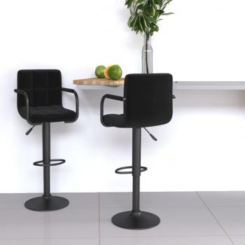 ARDEBO.de - Barhocker 2 Stk. Schwarz Stoff