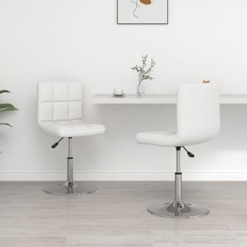 ARDEBO.de - Esszimmerstühle 2 Stk. Weiß Kunstleder