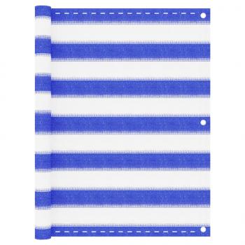 ARDEBO.de - Balkon-Sichtschutz Blau und Weiß 75x400 cm HDPE