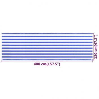 Balkon-Sichtschutz Blau und Weiß 120x400 cm HDPE