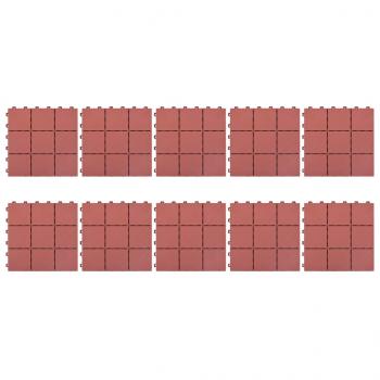Terrassenfliesen 10 Stk. Rot 30 x 30 cm Kunststoff