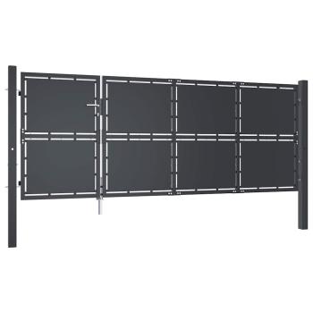 Gartentor Stahl 350 x 125 cm Anthrazit