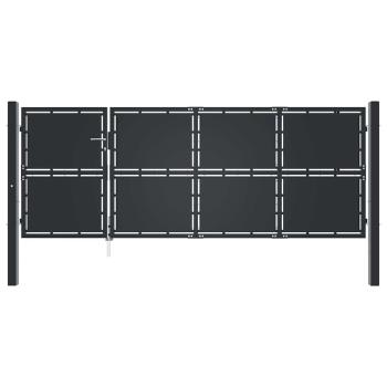 Gartentor Stahl 350 x 125 cm Anthrazit