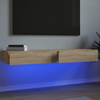 ARDEBO.de - TV-Schränke mit LED-Leuchten 2 Stk. Sonoma-Eiche 60x35x15,5 cm
