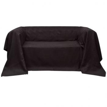 ARDEBO.de - Micro-Suede Sofaüberwurf Tagesdecke Braun 270 x 350 cm