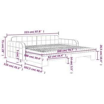 Tagesbett Ausziehbar mit Matratzen Dunkelgrau 100x200 cm Samt