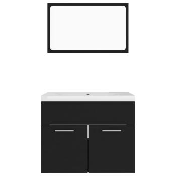 Badmöbel-Set Schwarz Holzwerkstoff