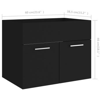 Badmöbel-Set Schwarz Holzwerkstoff