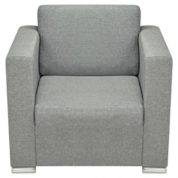 Dreiteilige Sofagarnitur Stoff Hellgrau